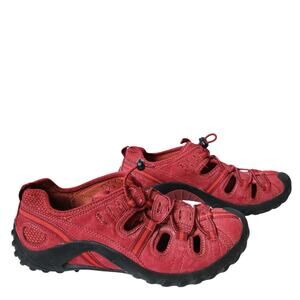 Privo Clarks Leather Trail Creek Lake Fishing Water Shoes Womens Size 8M Red